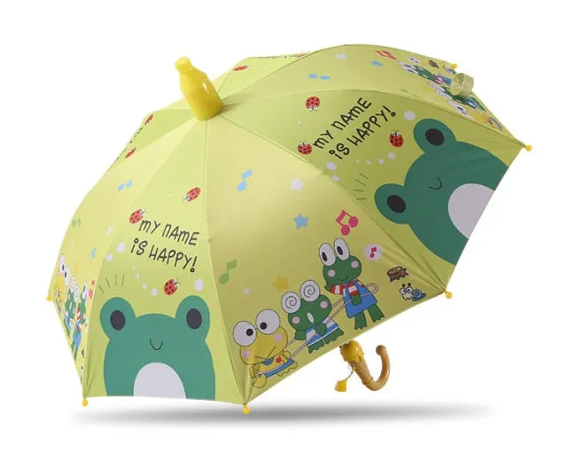 Kids Umbrella Lovely Cartoon Animal Rain Stick Umbrella
