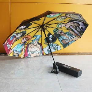 Kids Umbrella One Piece Luffy Zoro Children Automatic Folding Umbrella