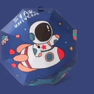 Kids Umbrella Spaceman Automatic Folding Umbrella Sun Protection for Children