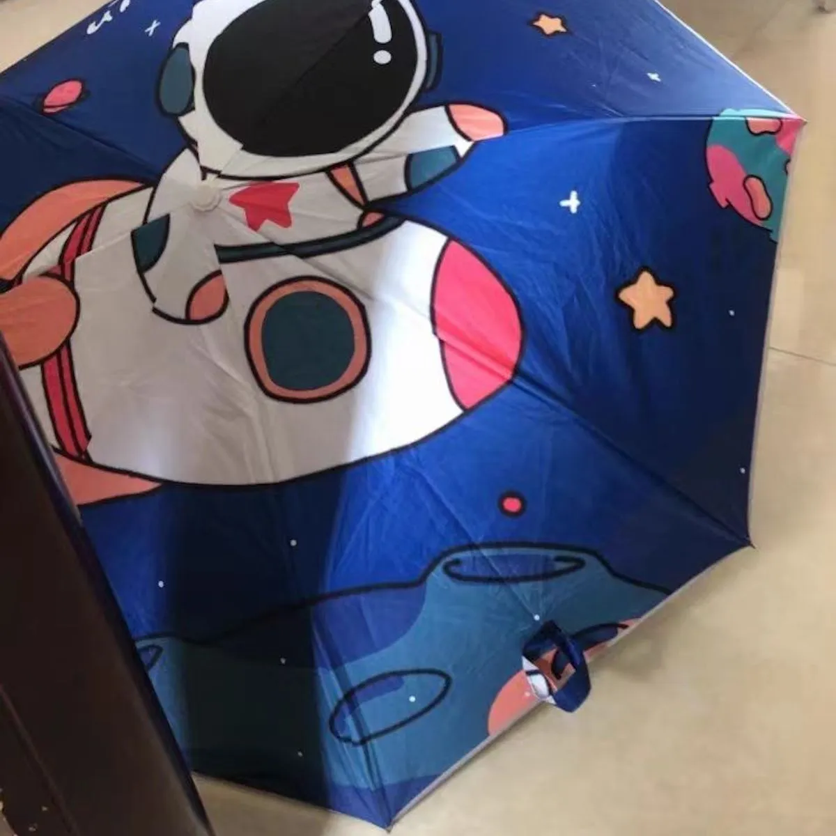 Kids Umbrella Spaceman Automatic Folding Umbrella Sun Protection for Children