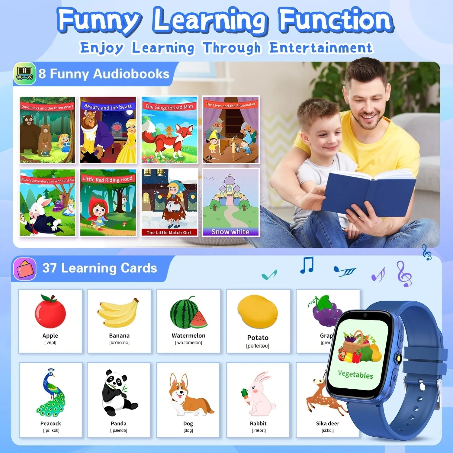Kids Watches for Boys Ages 5-7, Kids Smart Watch Boys with 22 Puzzle Games Music Player Camera Alarm HD Touchscreen Educational Toys Christmas Birthday Gifts for 6 7 8 9 10 11 12 Year Old Boys