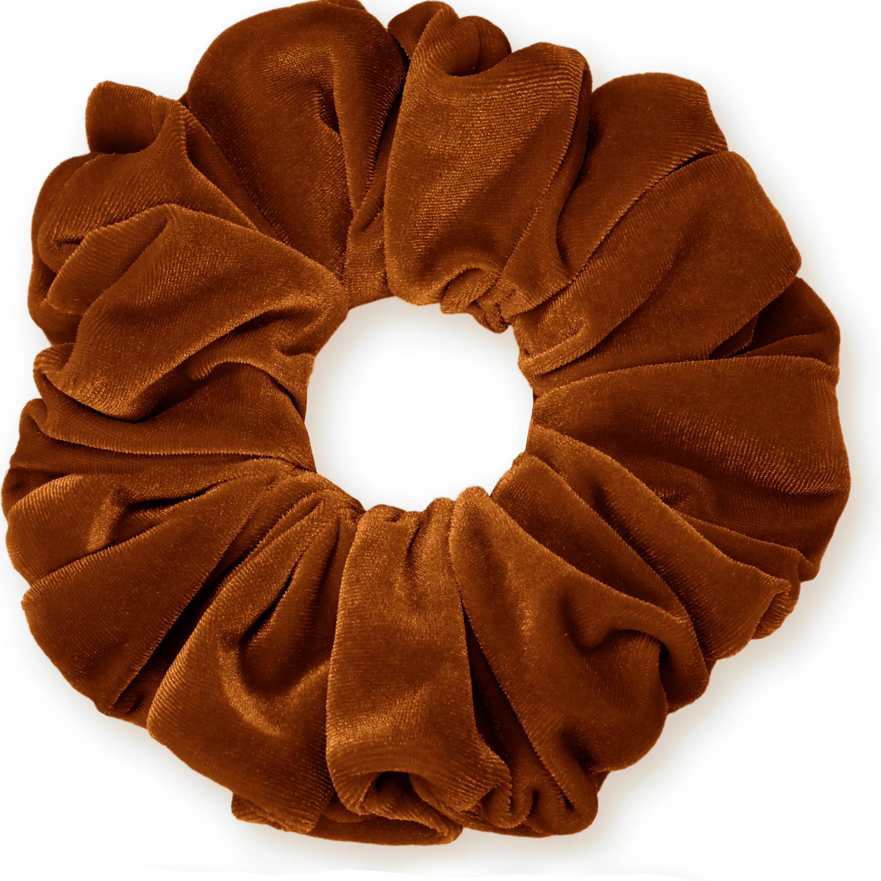 KING SIZE Velvet Scrunchies XXL Oversized Ponytail Holder Made in the USA Orange Burnt