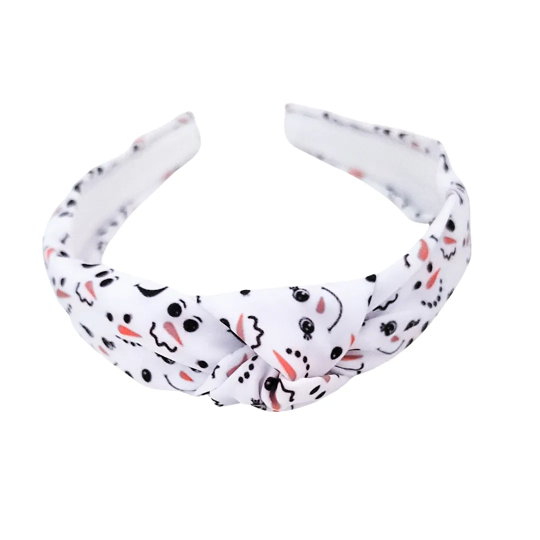 Knotted Headband - Snowman Faces
