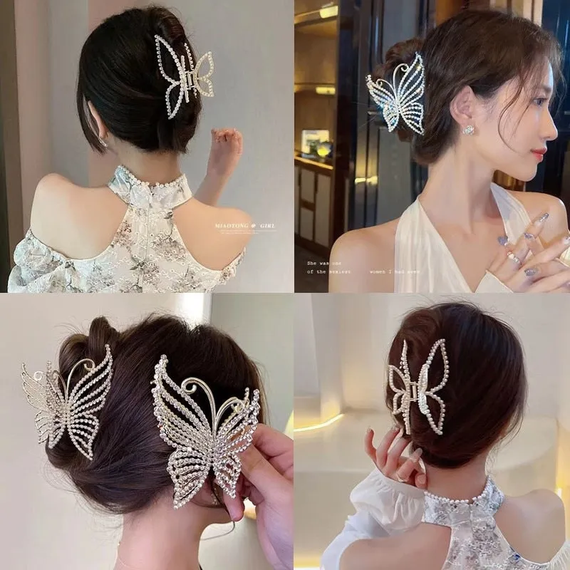 Korea Pearl Rhinestone Hair Clip