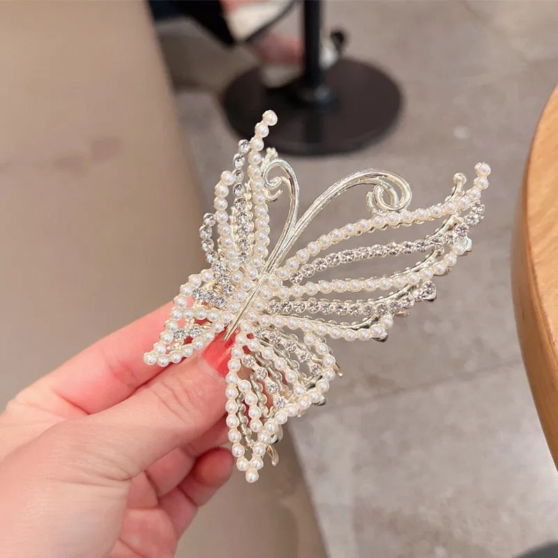Korea Pearl Rhinestone Hair Clip
