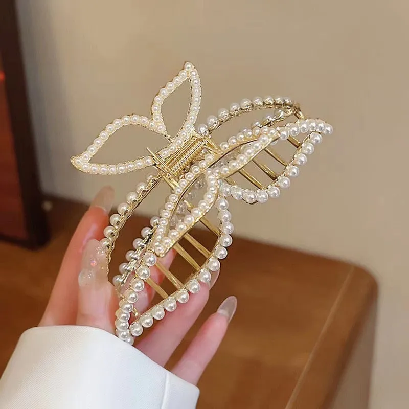 Korea Pearl Rhinestone Hair Clip