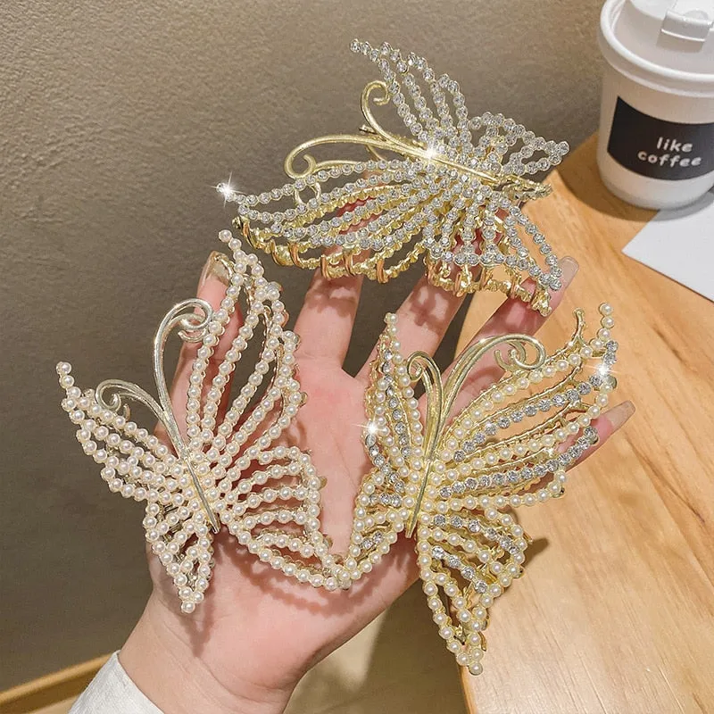 Korea Pearl Rhinestone Hair Clip