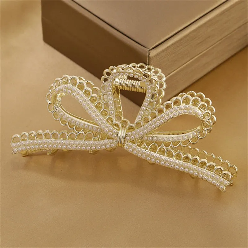 Korea Pearl Rhinestone Hair Clip