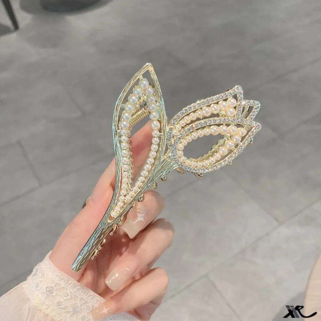Korea Pearl Rhinestone Hair Clip