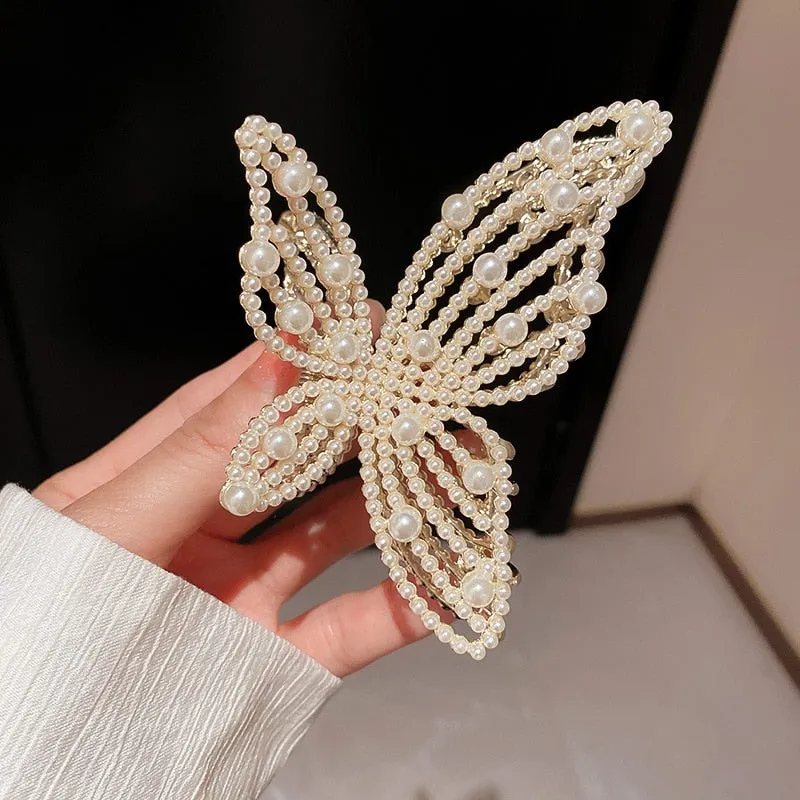 Korea Pearl Rhinestone Hair Clip