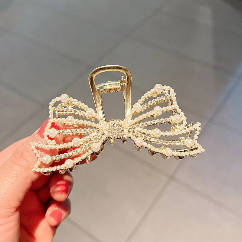 Korea Pearl Rhinestone Hair Clip