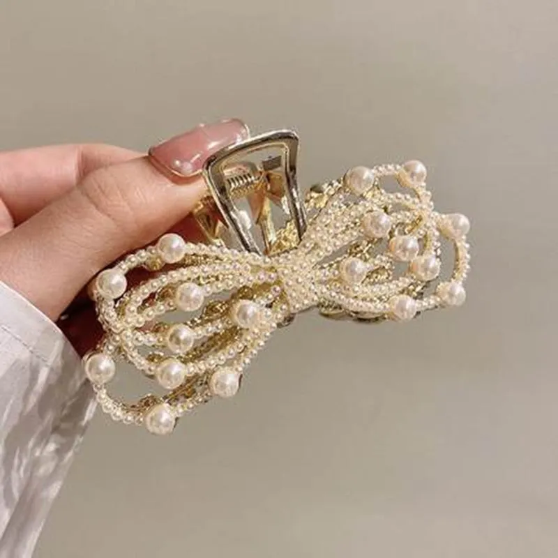 Korea Pearl Rhinestone Hair Clip