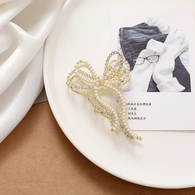 Korea Pearl Rhinestone Hair Clip