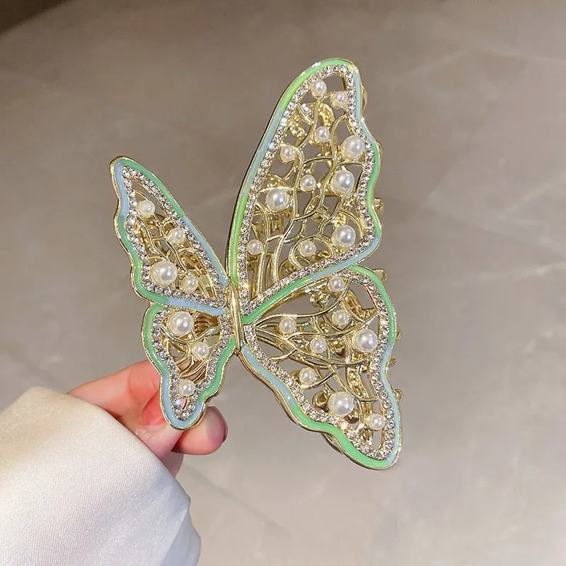 Korea Pearl Rhinestone Hair Clip