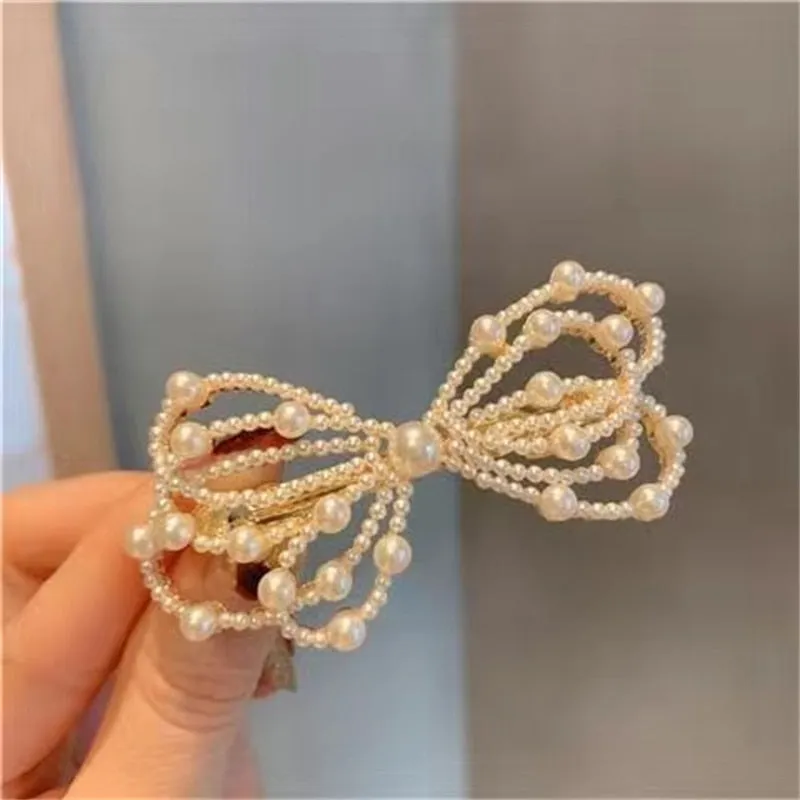 Korea Pearl Rhinestone Hair Clip