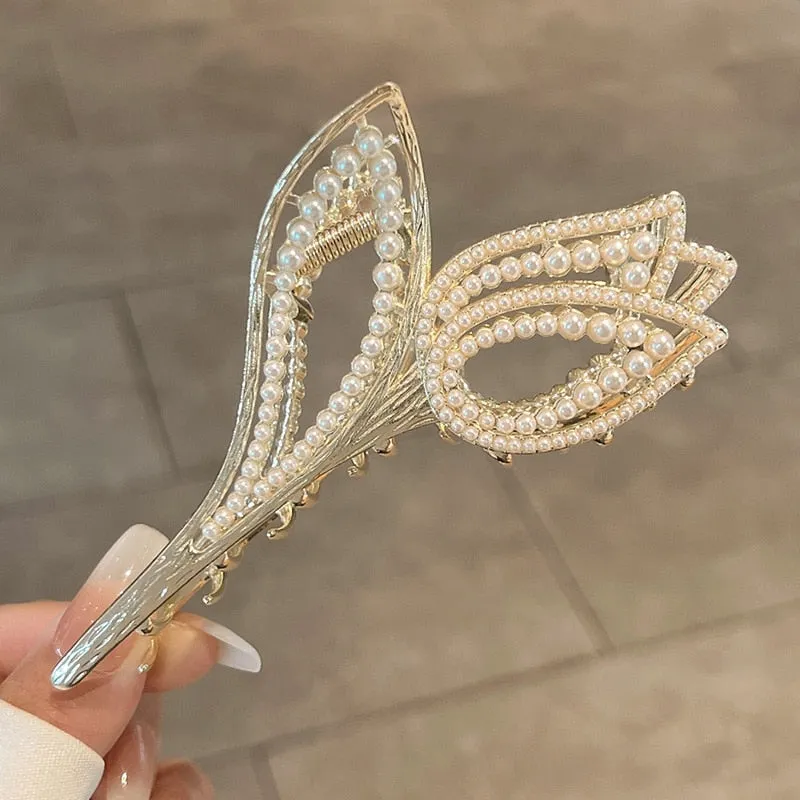 Korea Pearl Rhinestone Hair Clip