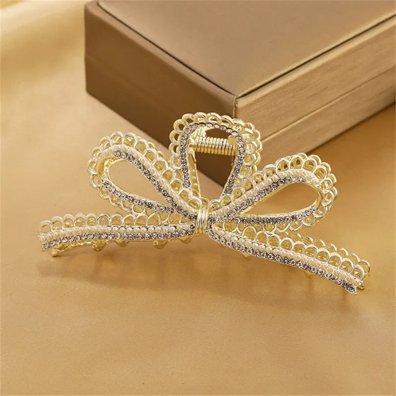 Korea Pearl Rhinestone Hair Clip
