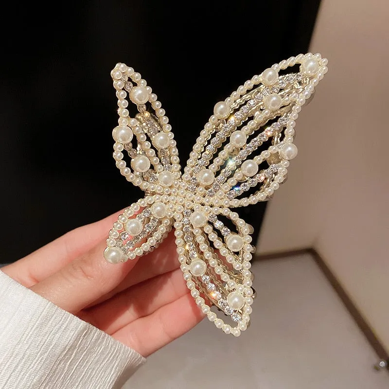 Korea Pearl Rhinestone Hair Clip