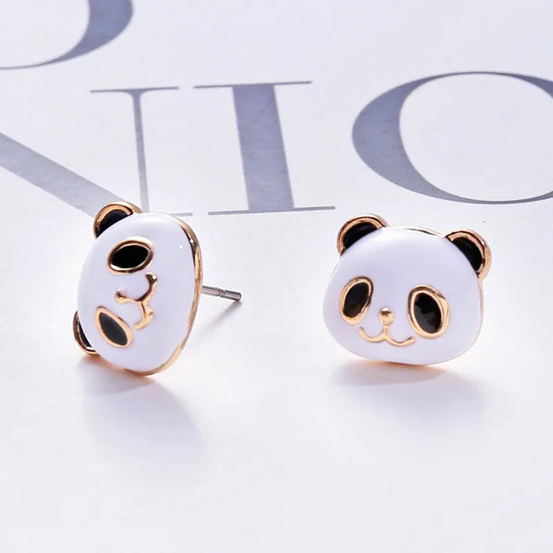 Korea Style Cartoon panda clip on earrings non pierced