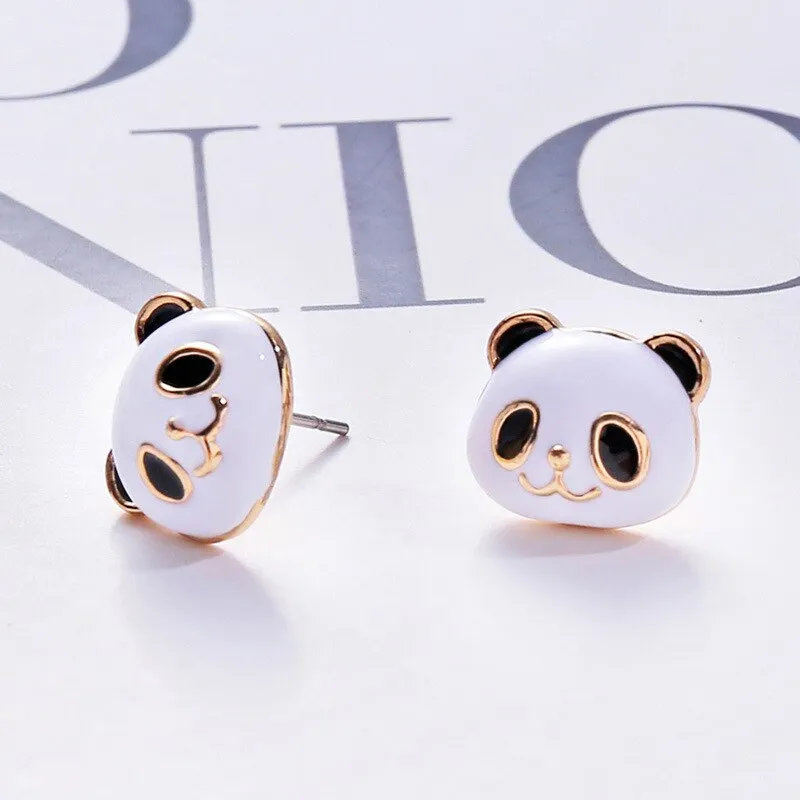 Korea Style Cartoon panda clip on earrings non pierced