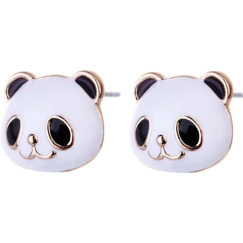 Korea Style Cartoon panda clip on earrings non pierced