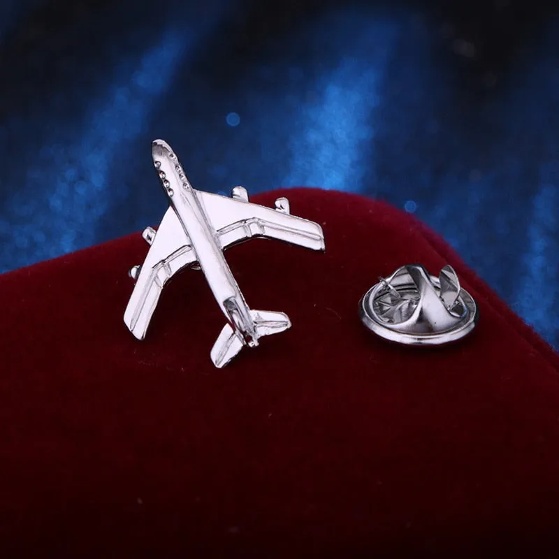 Korean Fashion Metal Small Aircraft Brooch Pin Men