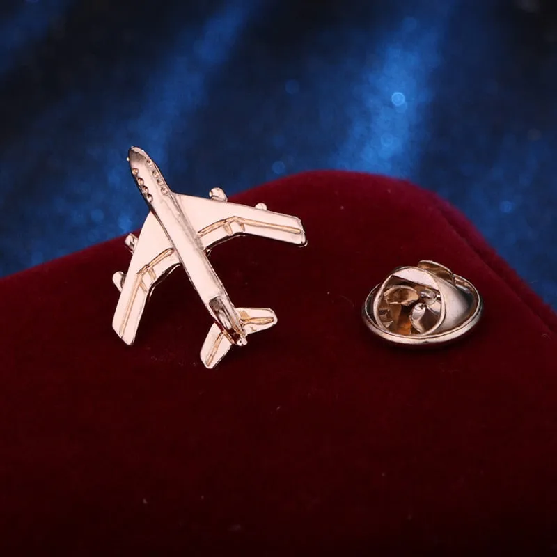 Korean Fashion Metal Small Aircraft Brooch Pin Men
