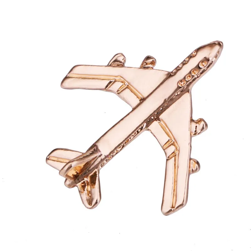 Korean Fashion Metal Small Aircraft Brooch Pin Men