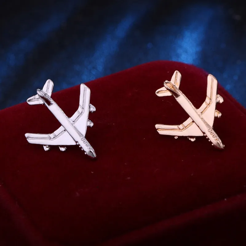 Korean Fashion Metal Small Aircraft Brooch Pin Men