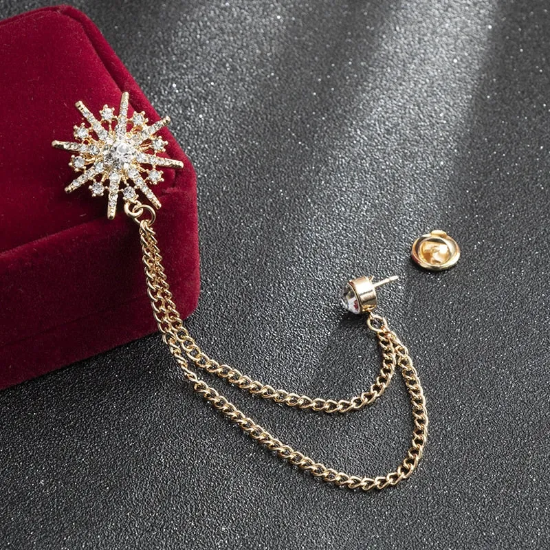 Korean High-end Rhinestone Star Brooch