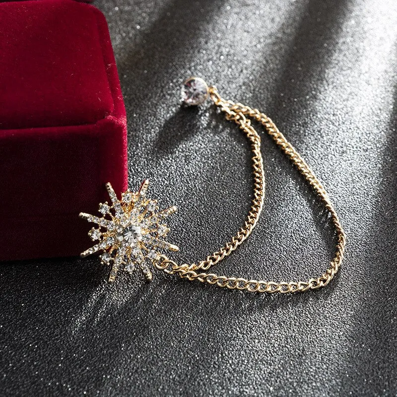 Korean High-end Rhinestone Star Brooch