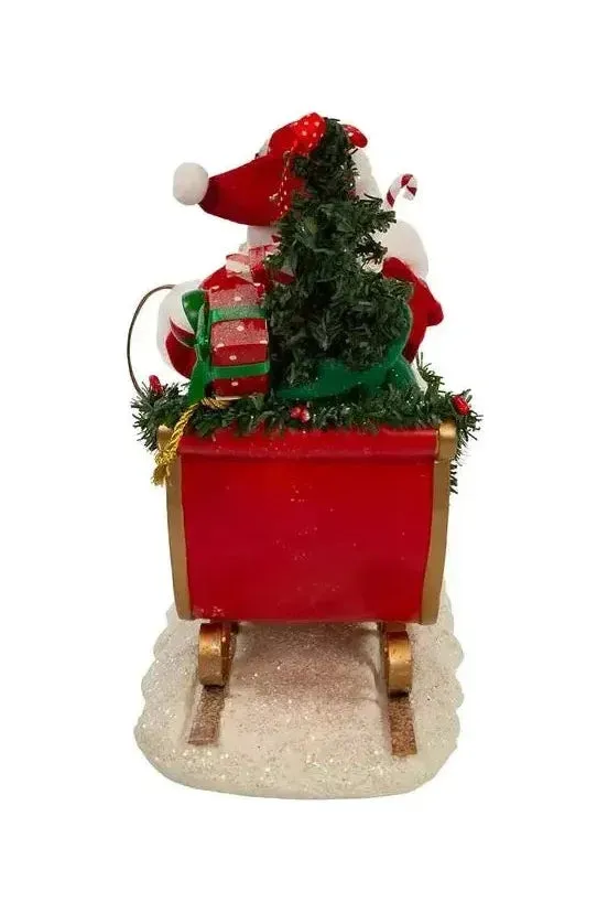 Kurt Adler 10" Fabriché™ Santa In Sleigh With Flamingos