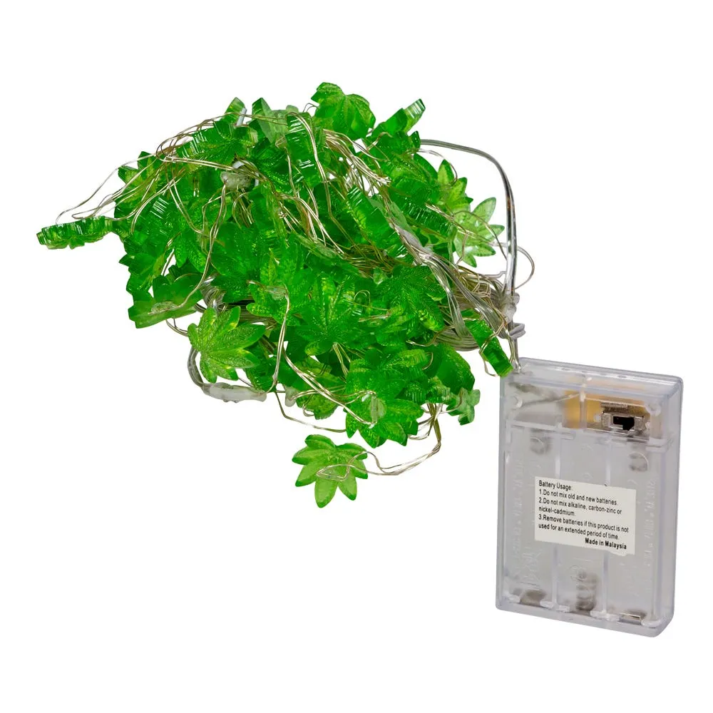 Kurt Adler 84-Light 7-Drop Battery-Operated Cannabis Cartoon Light Set