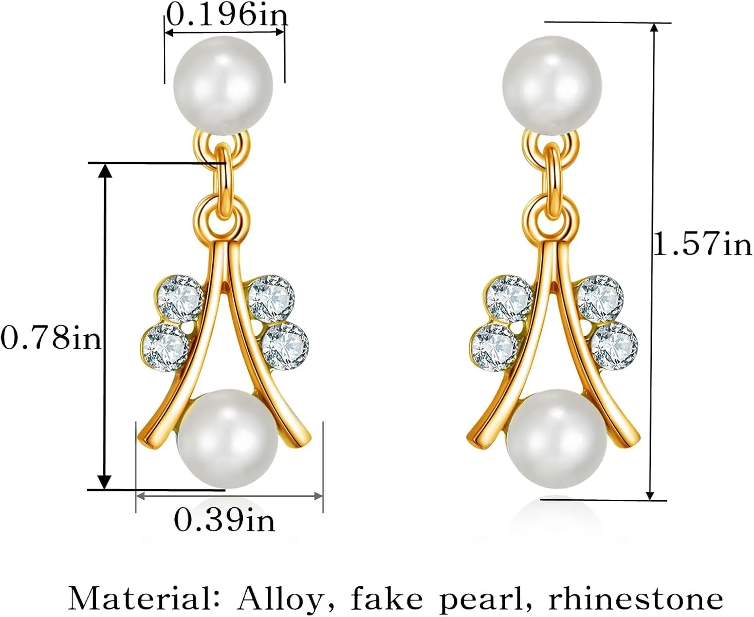 la luen Pearl Bride Wedding Jewelry Set Faux Pearls Crystal Rhinestone Necklace Earrings Bracelet Sets for Women Bridesmaid Wedding Parties Dates Everyday Wear