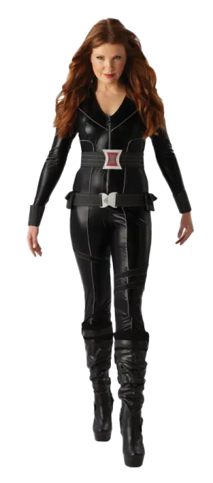 Ladies Black Widow Superhero Fancy Dress The Avengers Halloween Costume