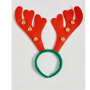 Large Antler Headband - Red Ears, Green headband