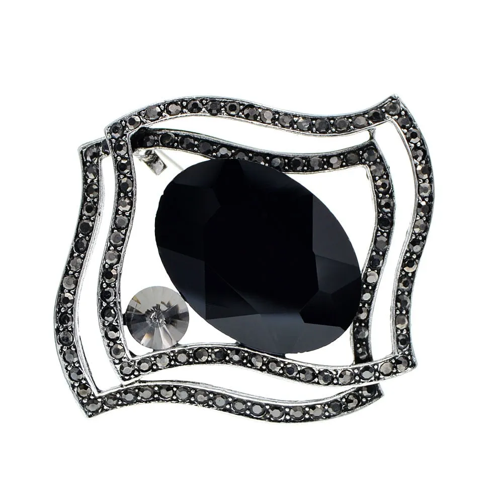 Large Crystal Geometric Brooches For Women