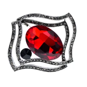 Large Crystal Geometric Brooches For Women