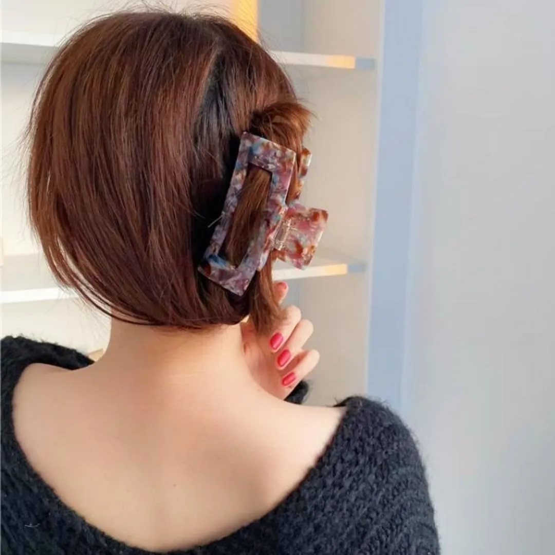 Large Tortoise Shell Claw Clip 4.1 Inch Cellulose Acetate Hair Claw, 2 Pack Banana Clips Hair Claw Clips for Thick Curly Hair, Hair Jaw Clamp Fashion Hair Accessories for Women Ladies