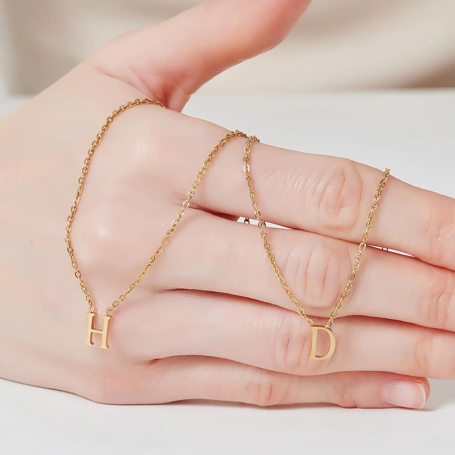 Layered Initial Necklace for Women, Fashion Cross Pendant Necklaces for Women, 18K Gold Plated Cute Letter Necklace A-Z, Hypoallergenic, Religious Christian Jewelry Birthday Gifts for Women