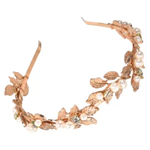Leaf Bridal Headband Wedding Hair Accessories Rhinestones Hairband Elegant Headpiece