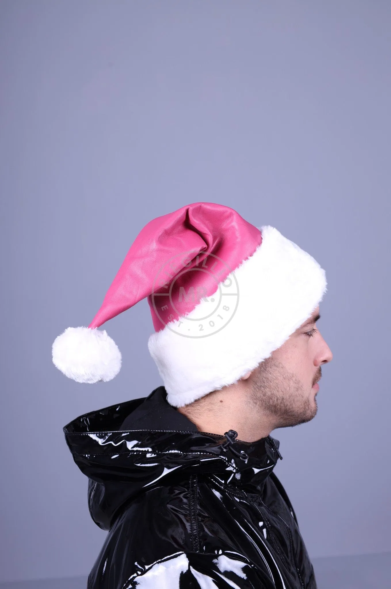 Leather Christmas Hat - Pink