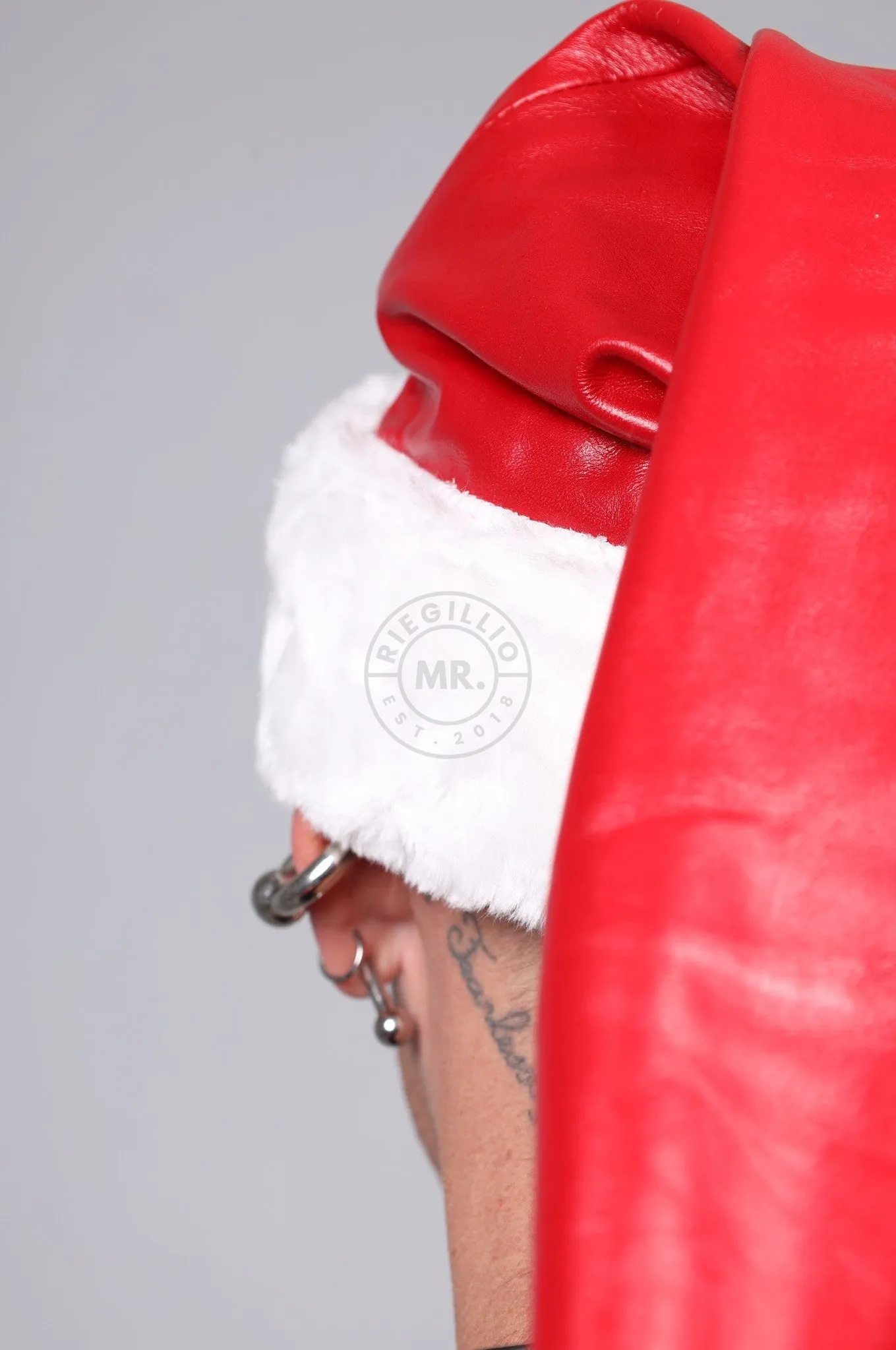 Leather Christmas Hat - Red