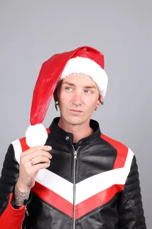 Leather Christmas Hat - Red