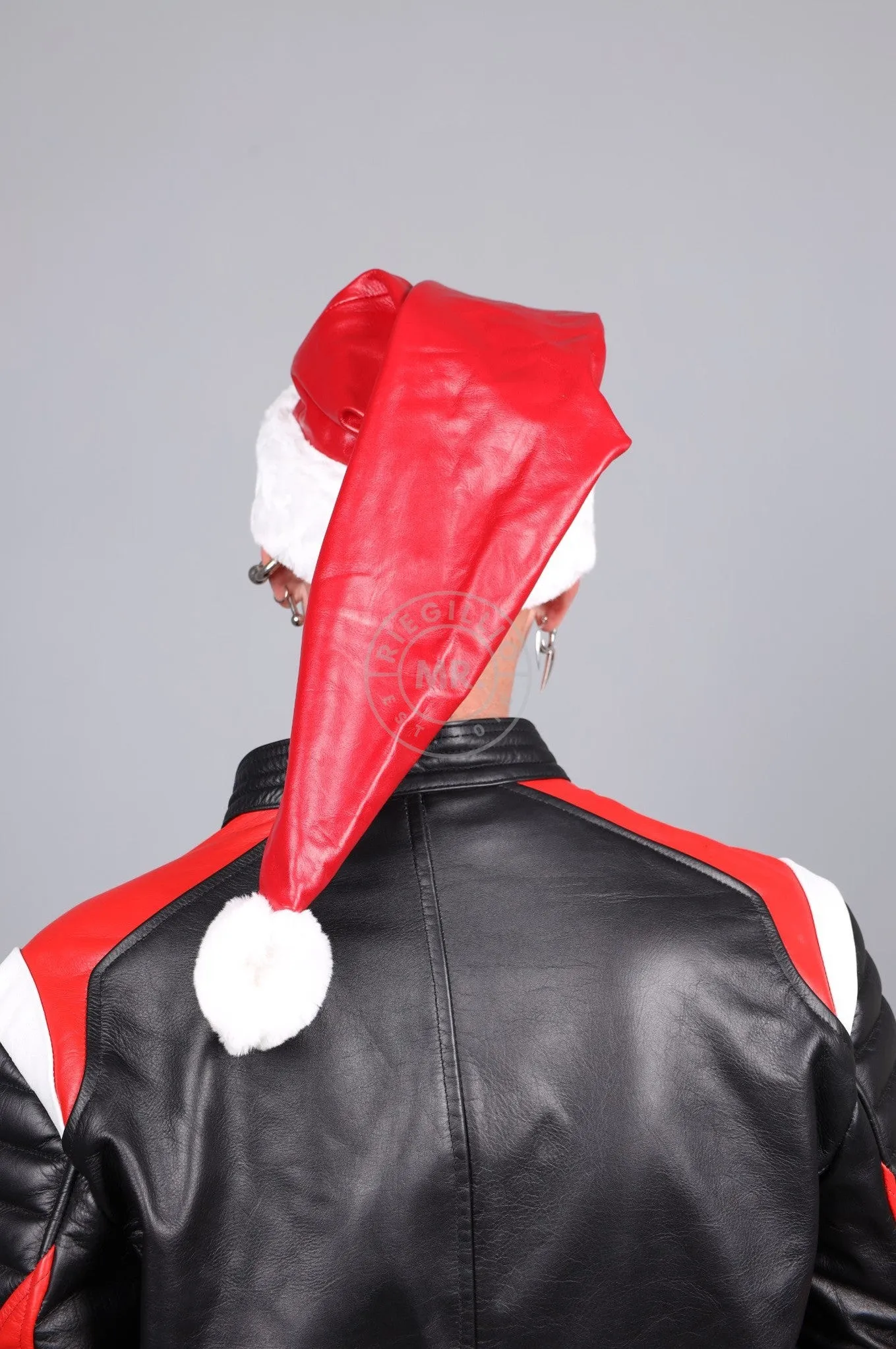 Leather Christmas Hat - Red