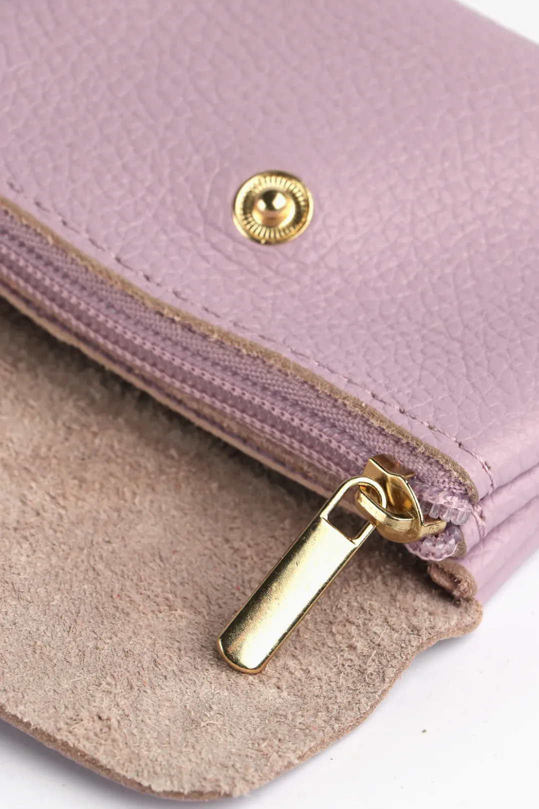 Leather Credit Card Coin Purse | Lilac