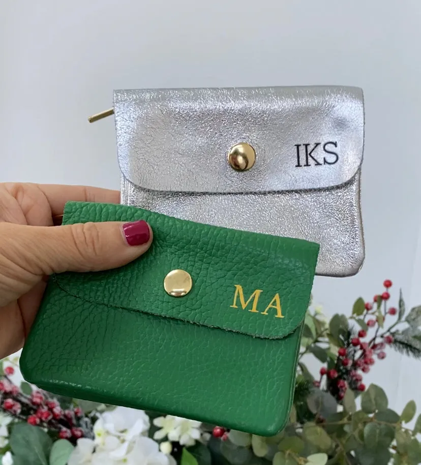 Leather Credit Card Coin Purse | Tan