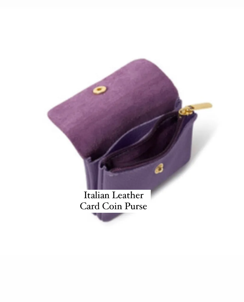 Leather Credit Card Coin Purse | Tan