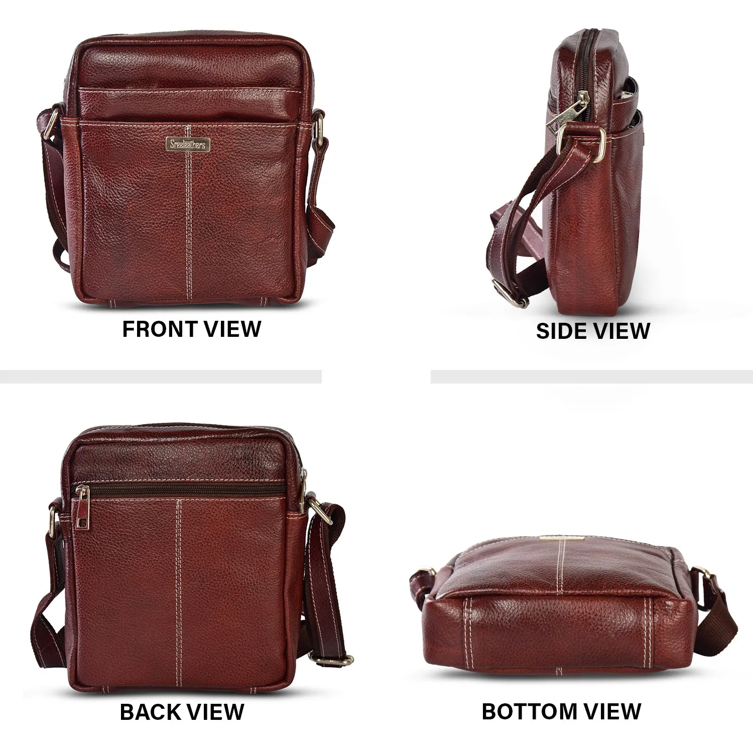 Leather Messenger Bag 36820 (Brown)