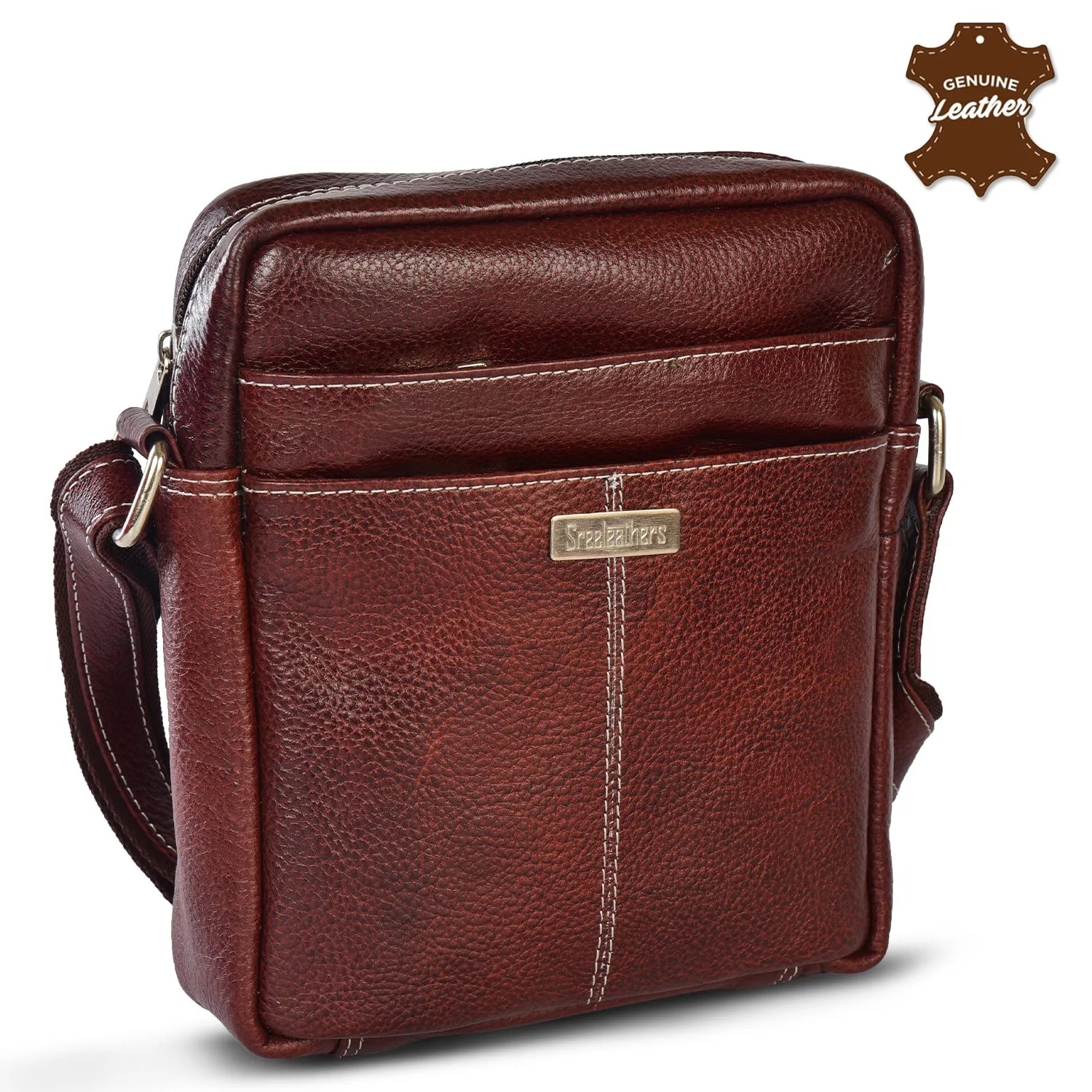 Leather Messenger Bag 36820 (Brown)